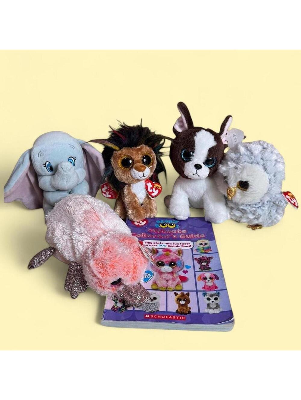 Ty Beanie Boos Sparkle Plush bundle  5pc Ramsey Owlette Wilma Portia Dumbo 6in
